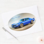 Classic Car afbeelding voor Oval-Stickers-Glossy Ovale Sticker (Envelop)