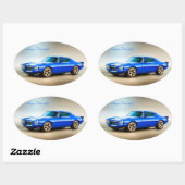 Classic Car afbeelding voor Oval-Stickers-Glossy Ovale Sticker (Vel)