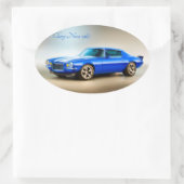 Classic Car afbeelding voor Oval-Stickers-Glossy Ovale Sticker (Tas)