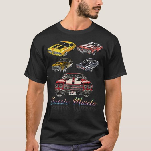 Classic Car American Musculars Novelty T-Shirt (Voorkant)
