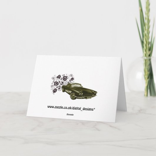 Classic Car Art Design Kaart (Achterkant)