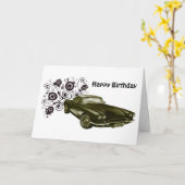 Classic Car Art Design Kaart (Gele Bloem)