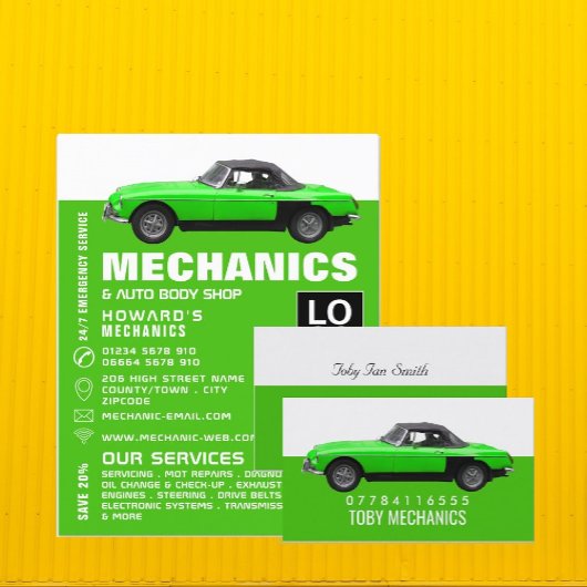 Classic Car, Auto Mechanic & Repairs Adverteren Flyer