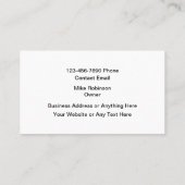 Classic Car Automotive Theme Business Cards Visitekaartje (Achterkant)