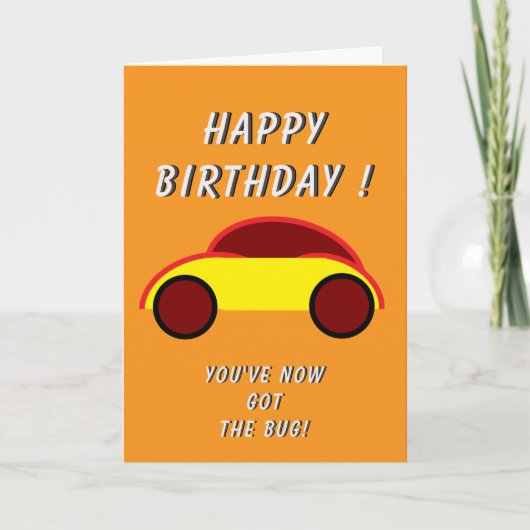 Classic Car Birthday Kaart (Voorkant)