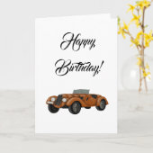 Classic Car Birthday Kaart (Gele Bloem)