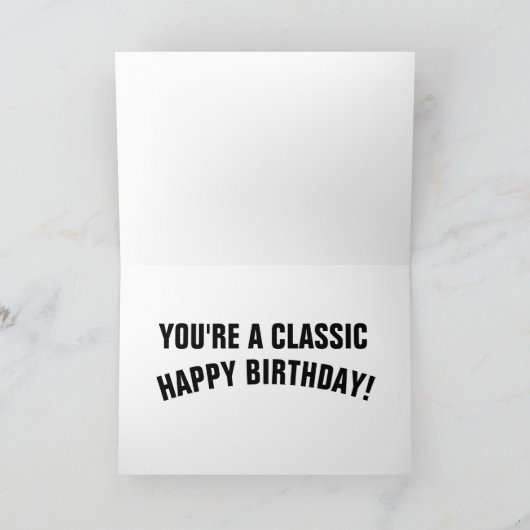CLASSIC CAR BIRTHDAY WENSKAART KAART (Binnen)