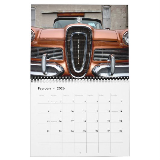 Classic Car Calendar Kalender (Feb 2026)
