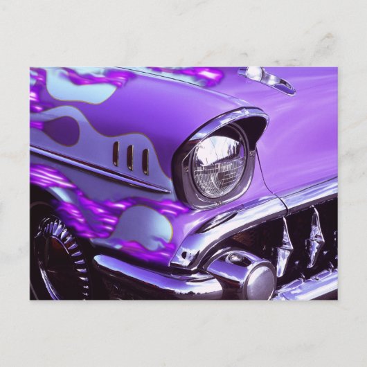Classic car: Chevrolet with flaming hood Briefkaart (Voorkant)
