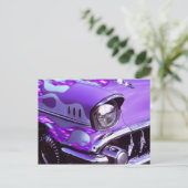 Classic car: Chevrolet with flaming hood Briefkaart (Staand voorkant)