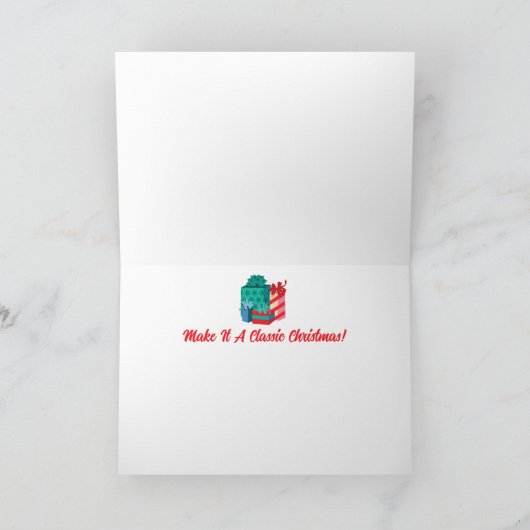 Classic Car Christmas Kaarten (Binnen)