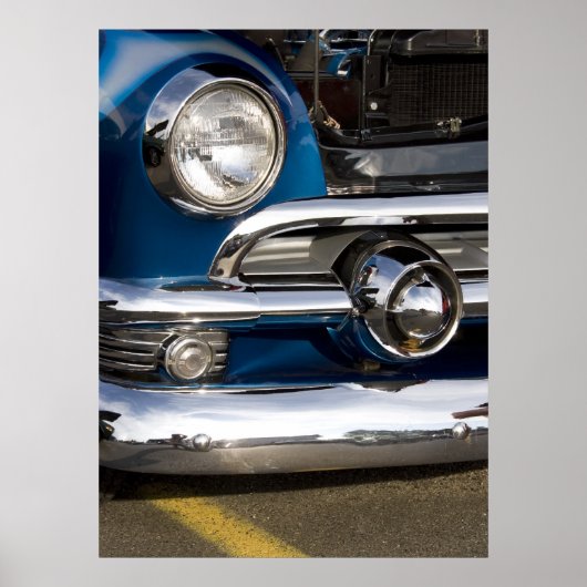 Classic Car Chrome Closeup Poster (Voorkant)