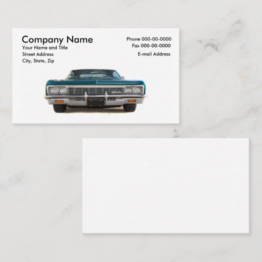 Classic Car Collector Visitekaartje (Voorkant / Achterkant)