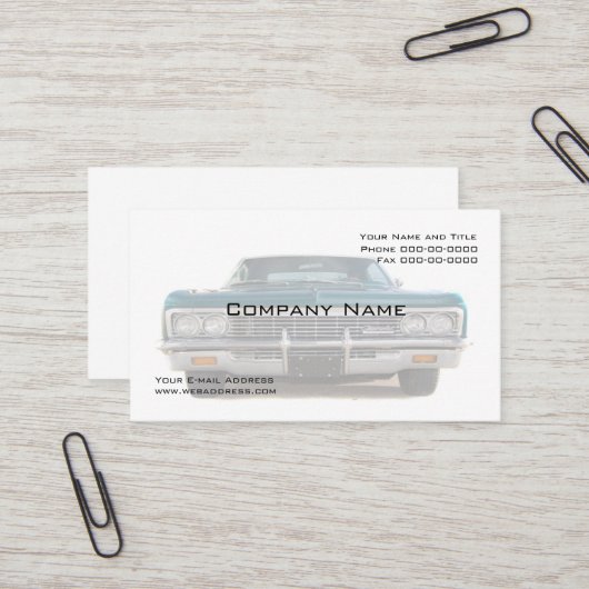 Classic Car Collector Visitekaartje (Voorkant / Achterkant in situ)