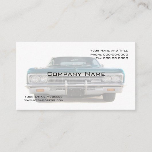 Classic Car Collector Visitekaartje (Voorkant)