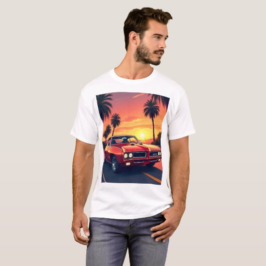 Classic Car – Cool Nostalgic T-shirt (Voorkant volledig)