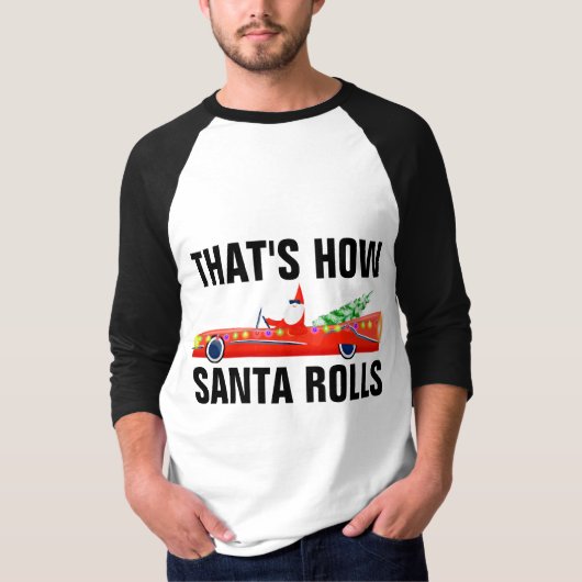 CLASSIC CAR COOL SANTA CHRISTMAS T-Shirts (Voorkant)