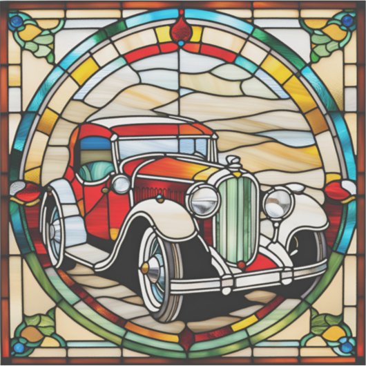 Classic Car Custom-Cut Vinyl Sticker (Voorkant)