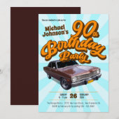  Classic Car Fun Retro 90ste verjaardagsfeestje Kaart (Voorkant / Achterkant)