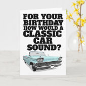 CLASSIC CAR FUNNY VERJAARDAG KAART (Gele Bloem)