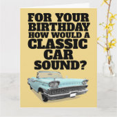 CLASSIC CAR FUNNY VERJAARDAG WENSKAART KAART (Gele Bloem)