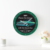 Classic Car Garage Dad's or Anyone's Name Green   Grote Klok (Huis)