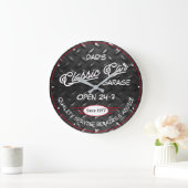 Classic Car Garage Name Date Diamond Bord Afbeeldi Grote Klok (Huis)