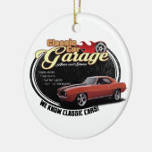 Classic Car Garage Red Camaro Keramisch Ornament (Links)