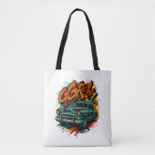 Classic Car Graffiti Tote Bag (Voorkant)