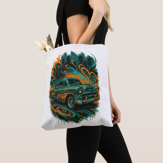 Classic Car Graffiti Tote Bag (Dichtbij)