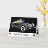 Classic Car Grandad Birthday Kaart (Gele Bloem)