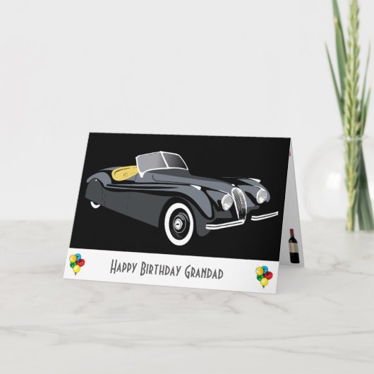 Classic Car Grandad Birthday Kaart (Voorkant)