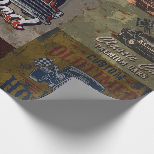  Classic Car Graphic Cadeaupapier (Hoek)