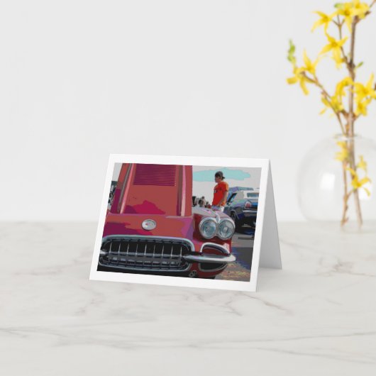 Classic Car Note Kaart (Gele Bloem)
