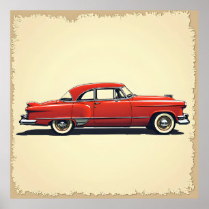 Classic Car Outline Poster