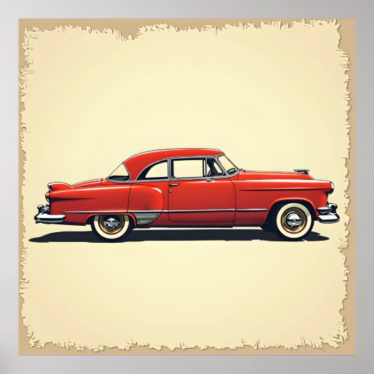 Classic Car Outline Poster (Voorkant)
