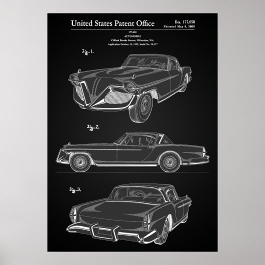 Classic Car Patent Poster (Voorkant)