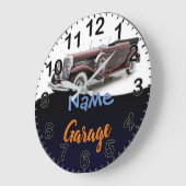 Classic Car Personalized Garage Clock Grote Klok (Hoek)