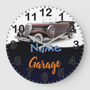 Classic Car Personalized Garage Clock Grote Klok