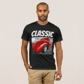 CLASSIC CAR RED HOTROD BIRTHDAY T SHIRTS (Voorkant volledig)