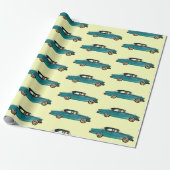 Classic Car Retro  1950 Nostalgic Old Cadeaupapier (Uitgerold)