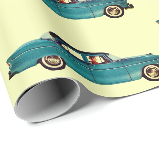 Classic Car Retro  1950 Nostalgic Old Cadeaupapier (Rol Hoek)