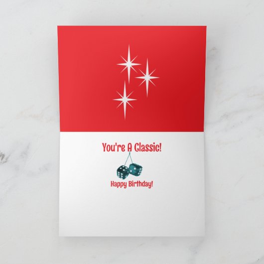 Classic Car Retro Verjaardag Kaart (Binnen)