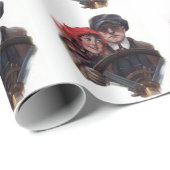 Classic car  romantic winter illustration cadeaupapier (Rol Hoek)