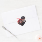 Classic car  romantic winter illustration hart sticker (Envelop)