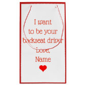 Classic car romantic winter illustration klein cadeauzakje (Achterkant)