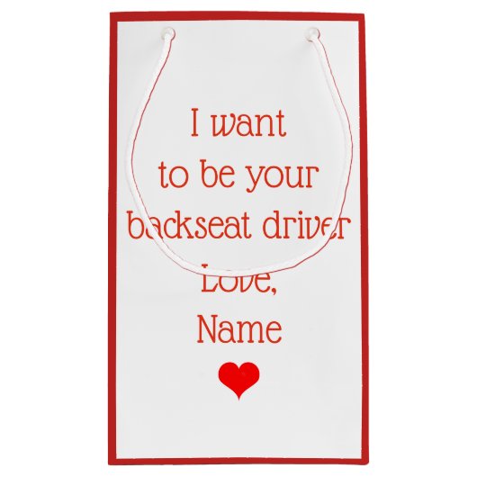 Classic car romantic winter illustration klein cadeauzakje (Achterkant)