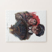 Classic car romantic winter illustration legpuzzel (Horizontaal)