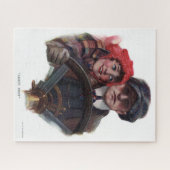 Classic car romantic  winter illustration legpuzzel (Horizontaal)