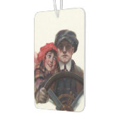 Classic car  romantic winter illustration luchtverfrisser (Links)